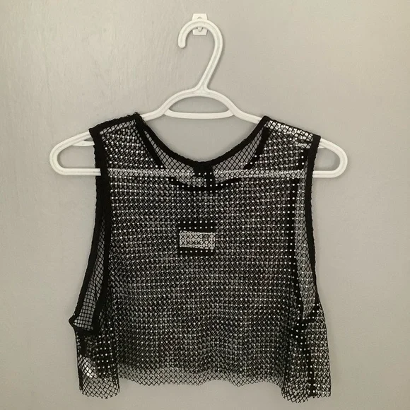 Garage Rhinestone Cropped Tank Top - Picture 3 of 9